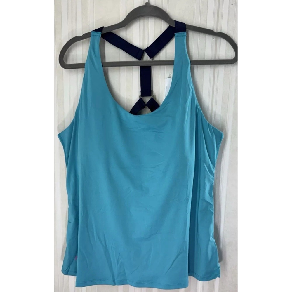 Ruby Ribbon Womens Sport Demi Tank Size 44 Ocean Blue Navy Straps Style 1819 NEW